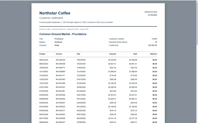 Customer statement